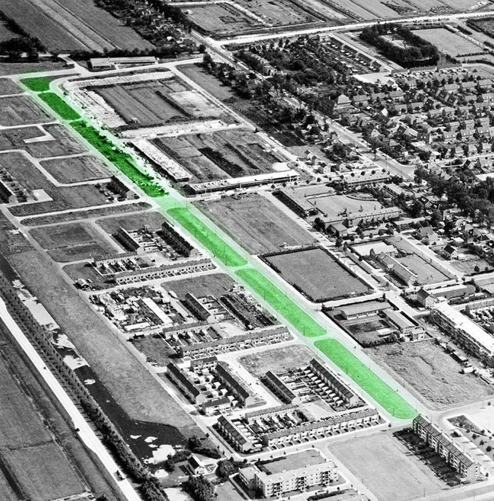luchtfoto le roy tuin 1966 heerenveen
