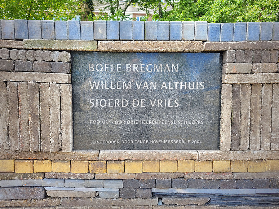 plaquette marijke hiem naar Peter Wouda le roy tuin