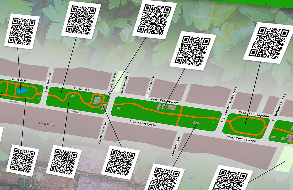 Plattegrond met QR-codes op Monumentendag 02022