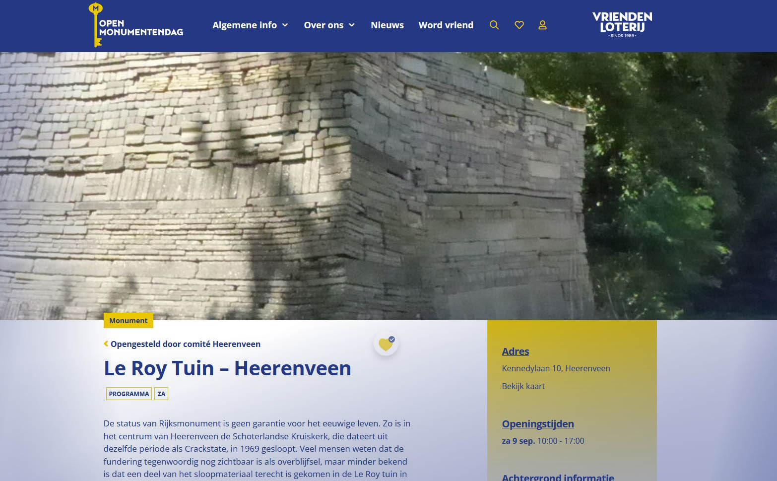 open monumentendag le roy tuin heerenveen