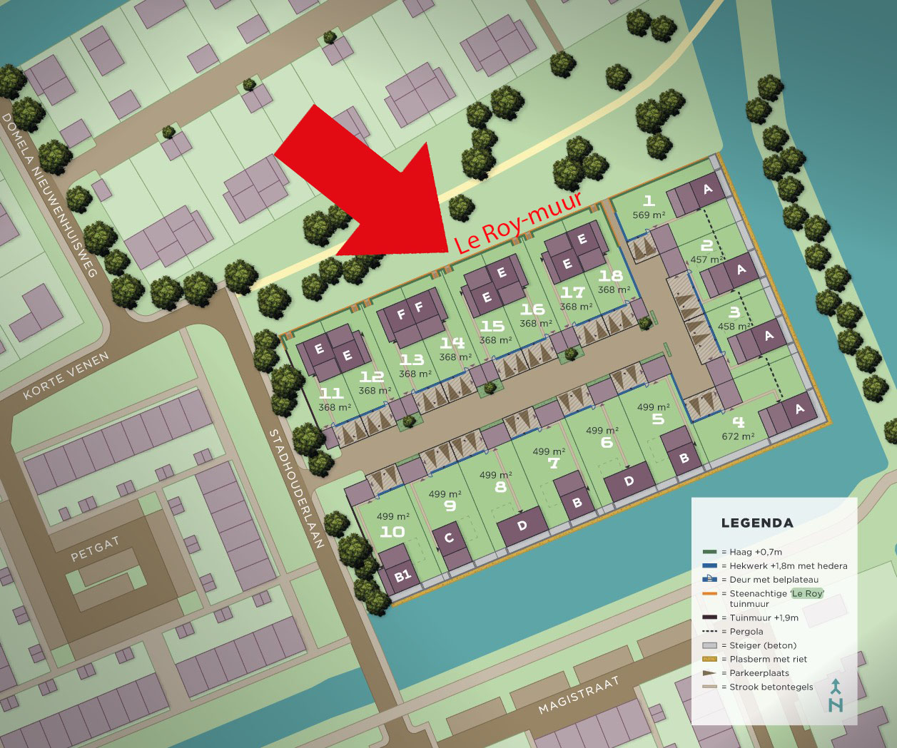 Le Roy-muur in nieuwe wijk Mooi Skoatterwâld